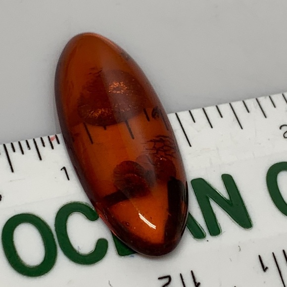 Amber 4.63 Cts Natural Orange Red Color Baltic Gemstone Cabochon for Jewelry - Picture 7 of 17